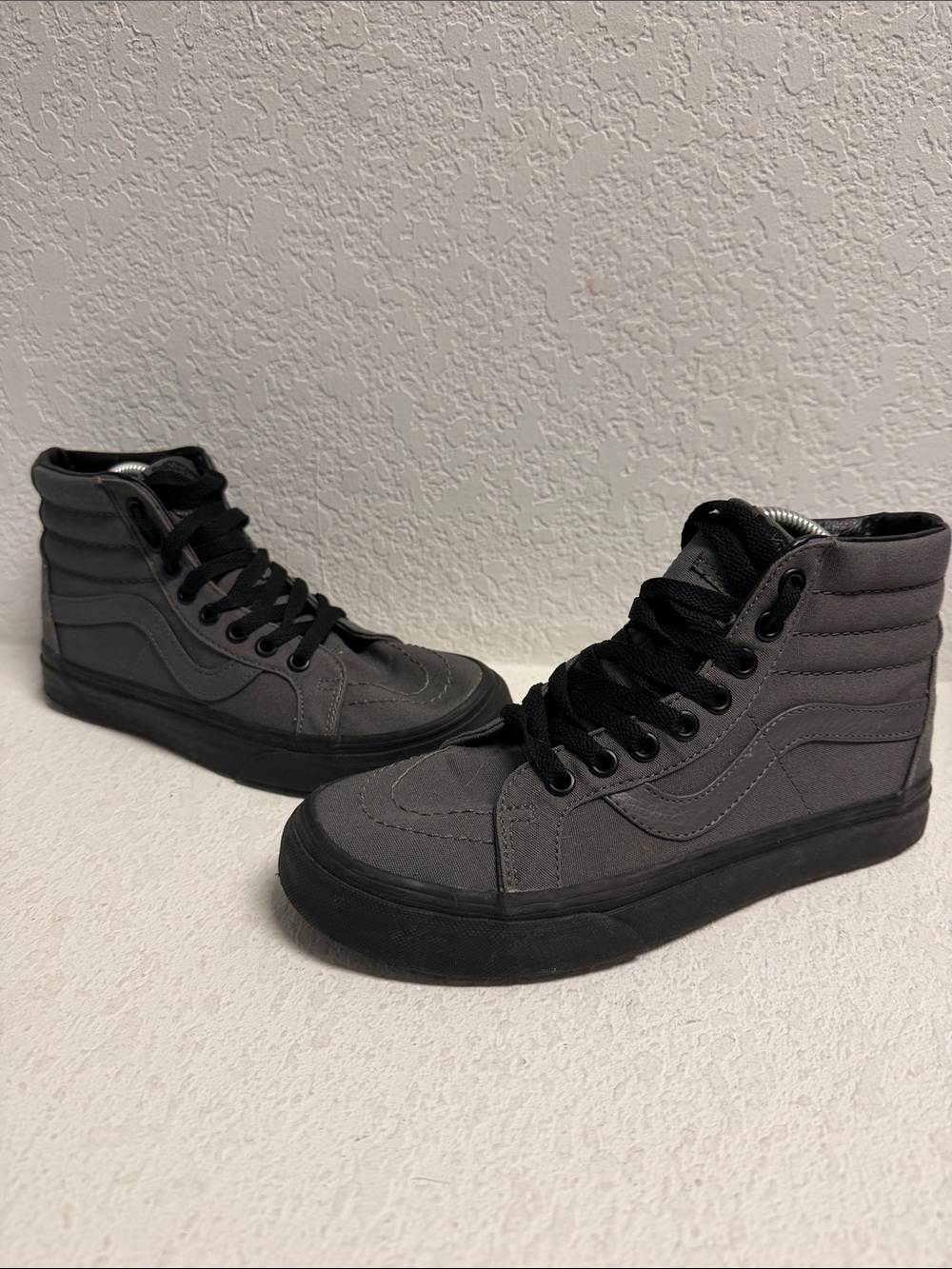 Men's Boys High-Top Canvas Skate Sneakers - Gray 5.5